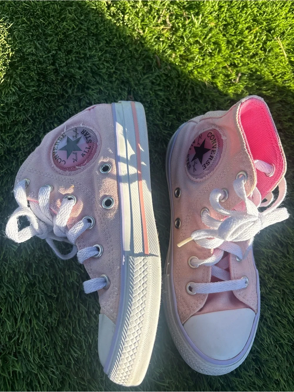 Converse Kids Pink High-Top Canvas Sneakers size 12 kids